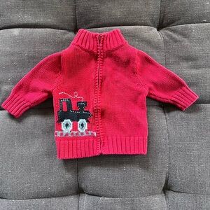Osh Kosh Red Knit Sweater with Train